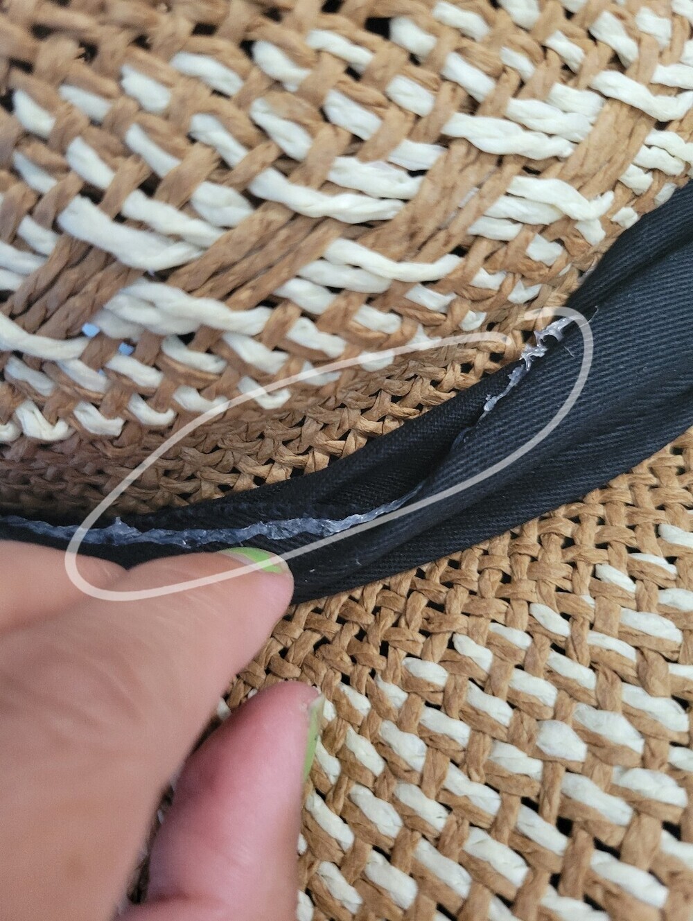 by Anthropologie Woven Straw Sun Hat with Black Band and White Accents - Picture 13 of 14